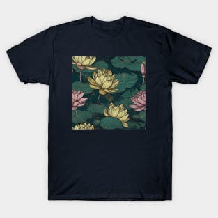 Water lilies pattern T-Shirt